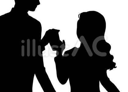 飲み物を渡す男性と受け取る女性のイラスト