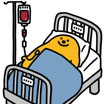 輸血くん 医療,病院,患者,治療,輸血,貧血のイラスト素材