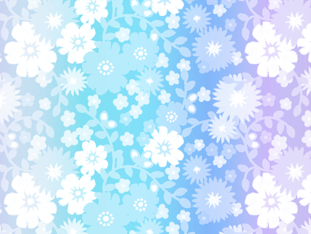 和柄_小花と淡いグラデーションの背景01 花,小花,和柄,和風,グラデーション,淡い,ほのか,青,空色,薄紫のイラスト素材