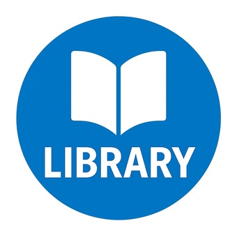 ライブラリー図書館の丸アイコン