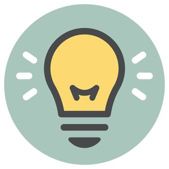 アイデアを閃く豆電球のアイコン１ 電球,アイデア,ひらめく,閃き,閃く,イメージ,簡単,電気,ポイント,インスピレーションのイラスト素材