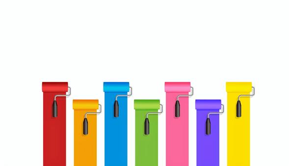 ペンキ・インクローラー バナーイラスト ペンキ・インクローラー バナーイラスト ペンキ,バナー,インク,ペイント,カラフル,ローラー,塗料,塗装,コピースペース,塗るのイラスト素材