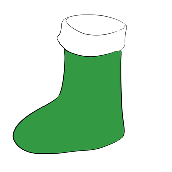 クリスマスの靴下 靴下,クリスマス,衣類,シンプル,緑色のイラスト素材