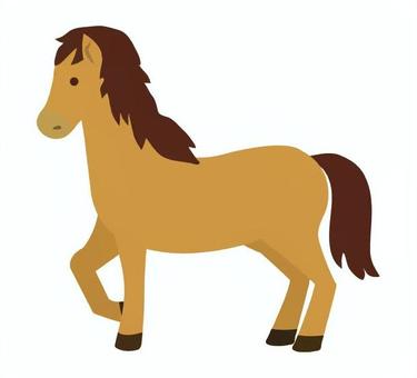 干支の午・馬_年賀素材3 馬,動物,生物,競馬,たてがみ,サラブレッド,干支,十二支,正月,素材のイラスト素材