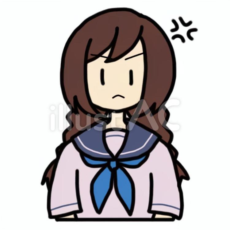 怒る女子生徒_03 怒る,ムカムカ,むかつくのイラスト素材