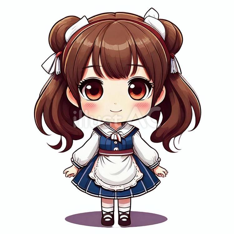 メイド服を着た女の子 女の子,女子,かわいいのイラスト素材