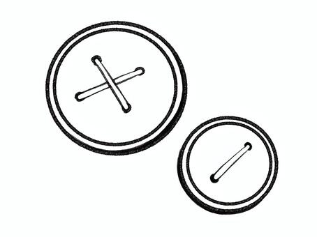 ボタンのシルエット ボタン,ソーイング,手描き,装飾,服,裁縫,背景透過,線画,黒のイラスト素材