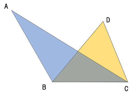 二つの三角形の面積比 小学生,算数,図形,テスト,中学受験,三角形,面積,比率のイラスト素材