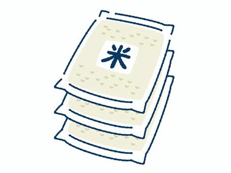 積みあがった米 米,米袋,手描き,精米,スーパー,米売り場,外国産米,古米,古古米,おいしいのイラスト素材