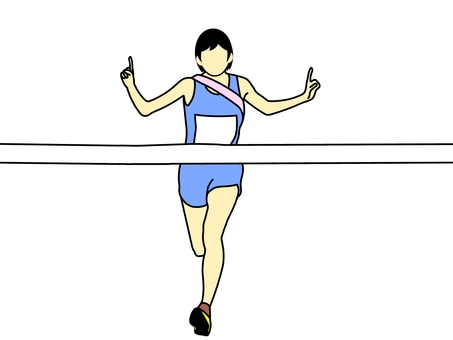 駅伝＆マラソン 駅伝,マラソン,持久走,スポーツ,運動,陸上競技,ランニング,走る,完走,ゴールのイラスト素材