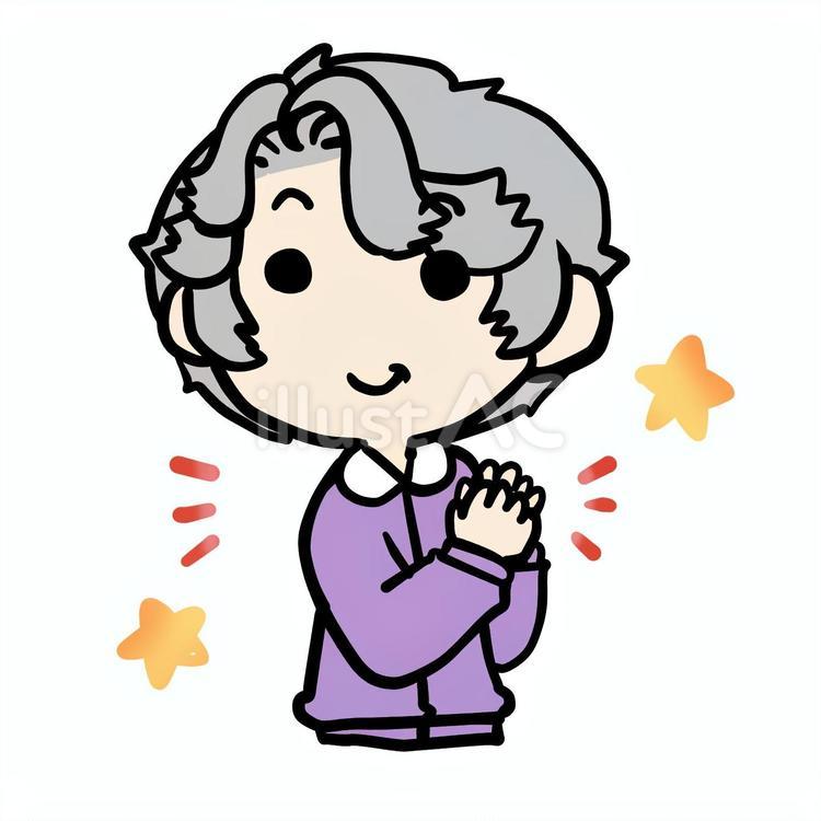 手を打つおばあさん おばあさん,手,打つのイラスト素材