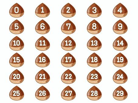 数字 栗 秋 ノンブル 数字,栗,秋,手書き,オリジナル,フォント,書体,タイトル,あしらい,webのイラスト素材