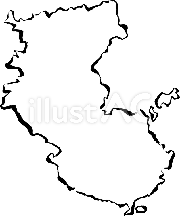 和歌山県／筆地図 和歌山,筆,地図のイラスト素材