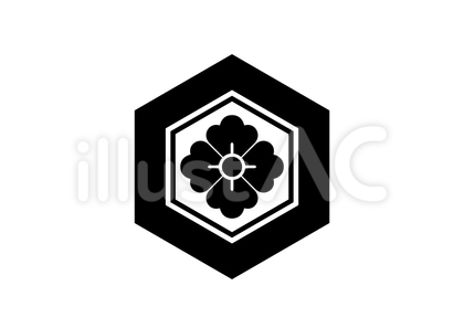 亀甲に花角