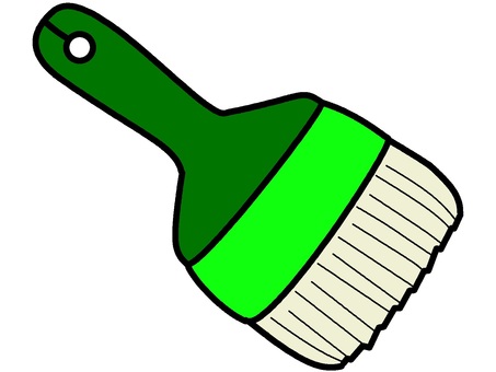 Green motif brush icon, bristles, clean up, sweep away, JPG and PNG