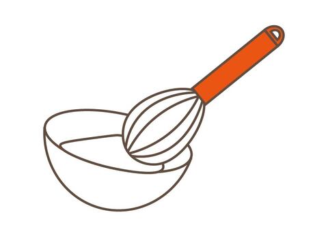 Bowl and whisk, bowl, whisk, kitchenware, JPG, PNG and AI