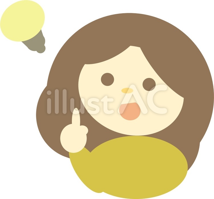 指差しアイコン女性ひらめき 指差し,女性,女のイラスト素材