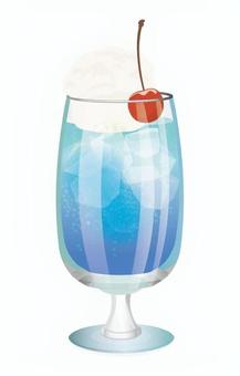 爽やかクリームソーダ1 飲み物,クリームソーダ,ジュース,飲料,炭酸,清涼飲料,冷たい,氷,甘い,おいしいのイラスト素材