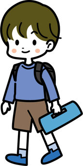 School bag boy 4, people, whole body, primary school students, JPG, PNG and AI