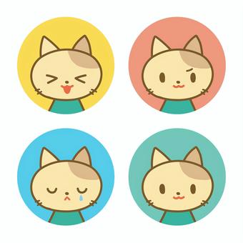 ネコ表情アイコンセット