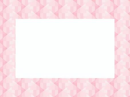 ピンクの幾何学模様の四角フレーム135 フレーム,飾り枠,枠,囲み,四角,四角形,ピンク,長方形,背景,幾何学模様のイラスト素材