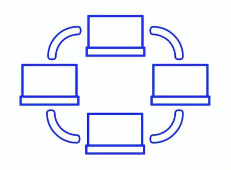 ネットワークイラスト インターネット,ネットワーク,pc,web,ノートpc,パソコン,アイコン,接続,通信,つながりのイラスト素材