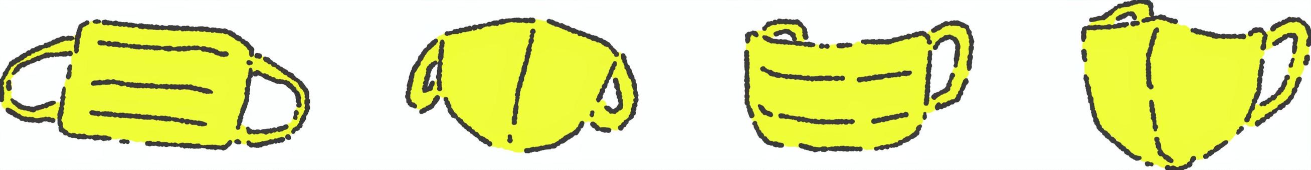 シンプルなマスクのセット 単色 シンプルなマスクのセット 単色 イラスト,ベクター,手描き,線画,シンプル,セット,マスク,医療,健康,病院のイラスト素材
