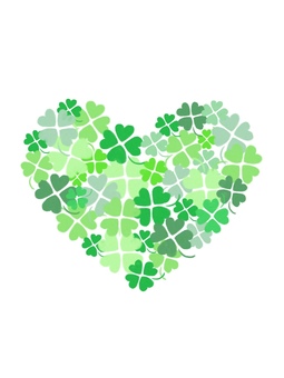 Illustration, clover, four leaves, heart, 