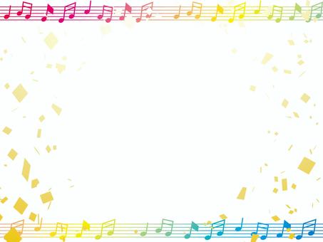 音楽フレーム 音符,音楽,紙吹雪,パーティー,お祝い,背景,カラフル,漫画,キラキラ,紙のイラスト素材