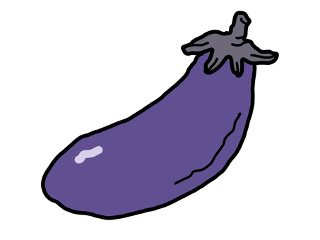 なすび なすび,野菜,ゆるい,レトロ,夏,秋,食べ物,青果,スーパー,収穫のイラスト素材