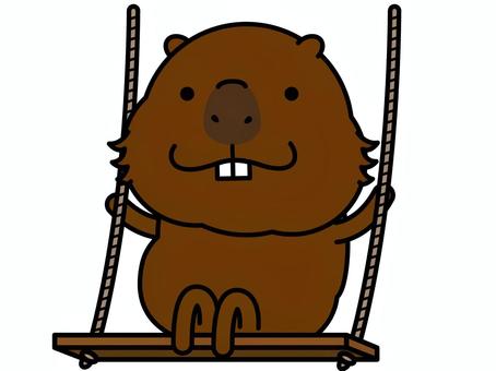 Kapibara-san swing, swing, capybara, play equipment, JPG and PNG