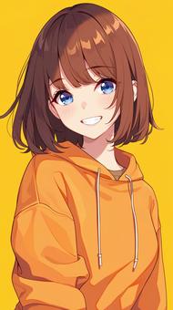 orange hoodie girls 2, ব্যক্তিত্ব, নারী, চতুর, JPG and PNG