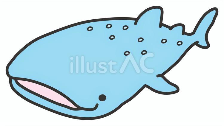手描きのジンベイザメ ジンベイザメ,海の生き物,海のイラスト素材