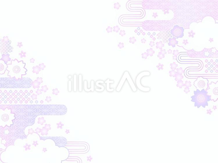 春の桜が舞うピンクのフレーム背景イラスト 桜,かわいい,フレームのイラスト素材