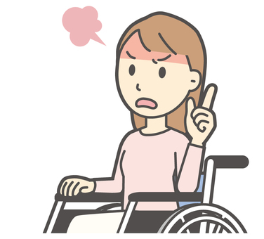  ロングヘア女性-313-バスト 車いす,怒る,女性,女の子,人物,かわいい,怒り,キレる,ムカつく,喧嘩のイラスト素材