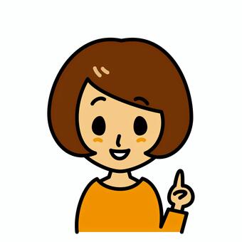 若い女性　説明 説明,女性,案内,主婦,おすすめ,顔,若者,20代,30代,若いのイラスト素材