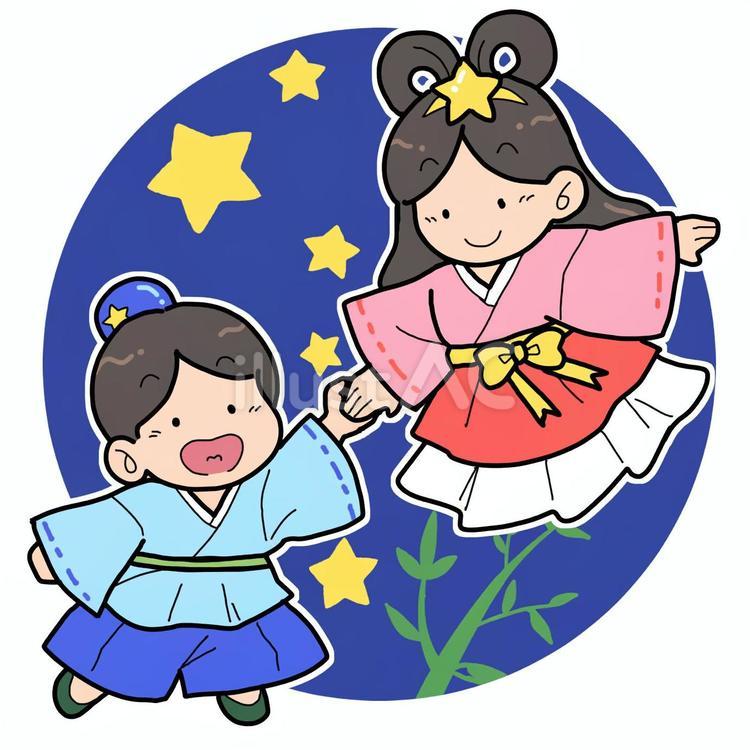 七夕 七夕,7月,織姫のイラスト素材