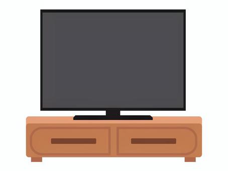テレビのイラスト テレビ,テレビ台,家電,電気,リビング,かわいい,おしゃれ,デザイン,シンプルのイラスト素材
