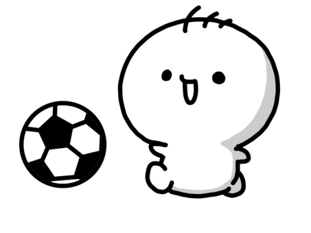 白いひと⭐︎サッカー 白,サッカー,運動,走る,サッカーボールのイラスト素材