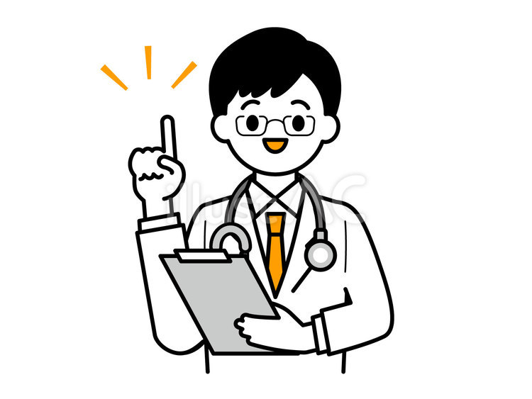 白衣を着た男性のイラスト01 人物,男性,20代のイラスト素材