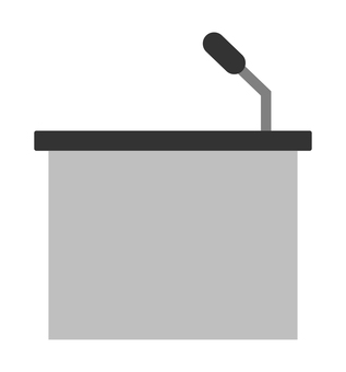 スピーチマイクとテーブル 会見,演説,演説台,テーブル,マイク,スピーチ,物のイラスト素材