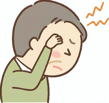 頭疼的老人, JPG, PNG 和 AI 頭疼的老人, 前輩, 男人, 頭痛, JPG, PNG 和 AI