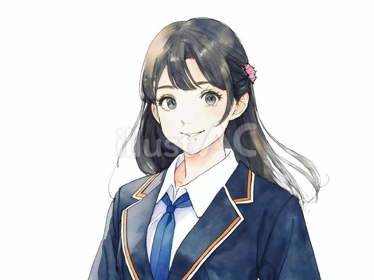 制服を着た女の子 女の子,制服,女子高生のイラスト素材