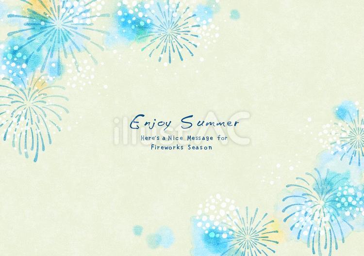夏祭りの涼やかフレーム036 夏,花火,夏祭りのイラスト素材