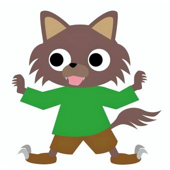 狼男_少年01 狼男,少年,コスプレ,ハロウィン,仮装,キャラクター,イラスト,カラーのイラスト素材