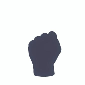 0を示す手（モノトーン紺） 手,数,モノトーン,紺のイラスト素材