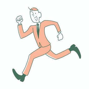 走るサラリーマン 男性,人物,イラスト,ベクター,ビジネスマン,ビジネス,全身,走る,会社員,サラリーマンのイラスト素材