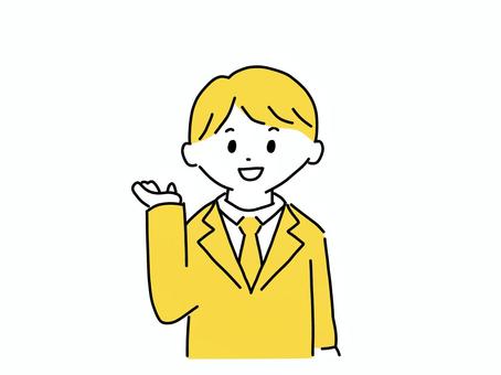 案内するビジネスマン 案内,説明,提案,こちら,ビジネスマン,スーツ,サラリーマン,会社員,ビジネス,仕事のイラスト素材