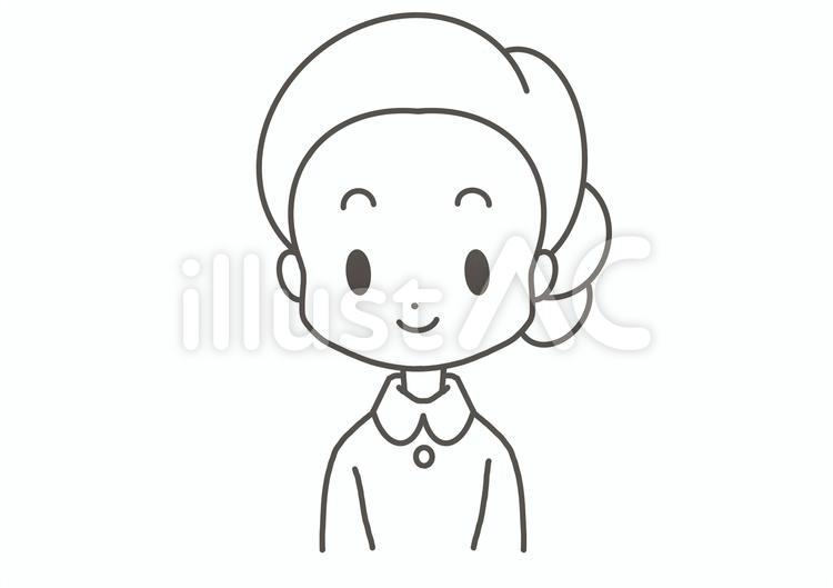 線画　スーツを着た女性 シンプル,女性,人物のイラスト素材