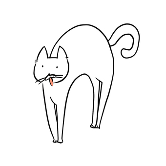 ボニャールポーズをする白猫 ボニャールポーズをする白猫 白猫,動物,ネットのイラスト素材